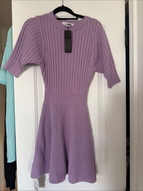 storets Lavender Lilac Ribbed Knit Dress